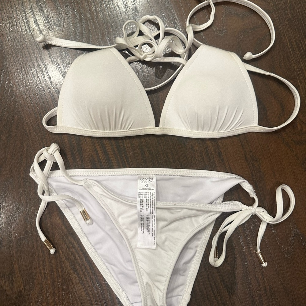 White Triangle Bikini Set